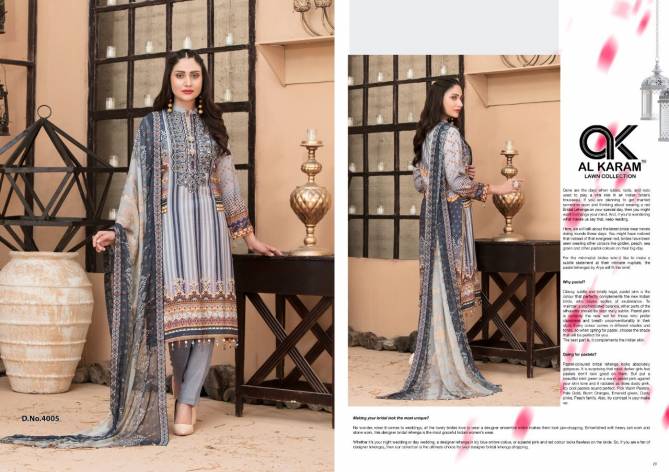 Al Karam Kesariya 4 Casual Daily Wear Karachi Cotton Dress Material Collection